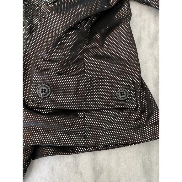 Clara Sun Woo Shiny Metallic Dot Dress Jacket Zip Up Size Medium - Picture 10 of 11